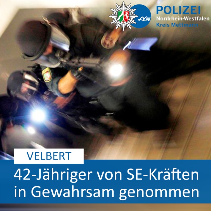 POL-ME: 42-Jähriger von SE-Kräften in Gewahrsam genommen - Velbert - 2312088
