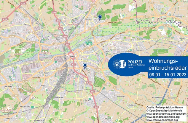 POL-HAM: Wohnungseinbruchsradar Hamm für die Woche vom 9. Januar 2023 bis 15. Januar 2023