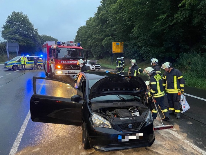 FW-Schermbeck: Verkehrsunfall auf der Bundesstraße 58 (B58)
