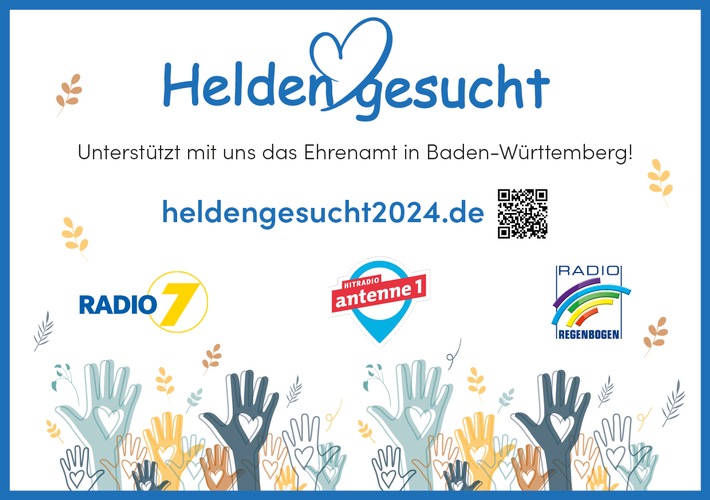 „Helden gesucht 2024“- Die Verbände und Vereine im Südwesten ziehen eine positive Bilanz der ersten gemeinsame Aktion von Radio 7, Hitradio antenne 1 und RADIO REGENBOGEN zum Ehrenamt