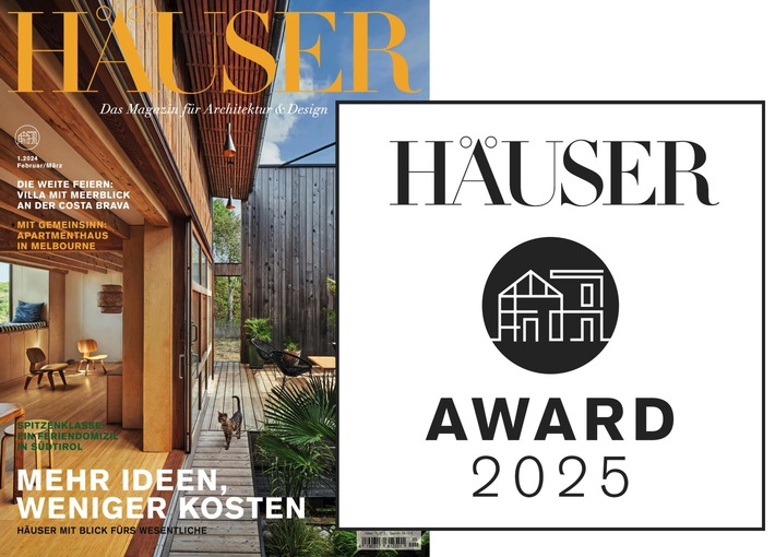 Ausschreibung HÄUSER-AWARD 2025: Einfach gute Häuser - gesucht werden individuelle und alltagstaugliche Einfamilienhäuser