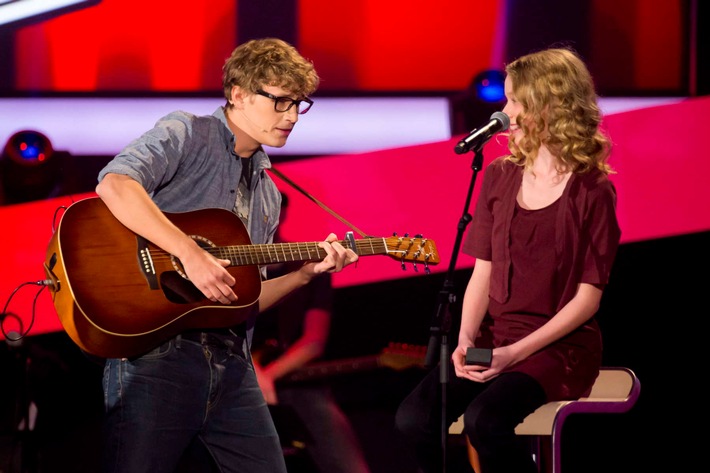 Jam-Session mit Tim Bendzko bei "The Voice Kids" in SAT.1 (BILD)