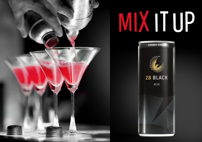 Mix it up! Energy Drink 28 BLACK startet Deckelcode-Gewinnspiel / Cocktail mixen und gewinnen (FOTO)