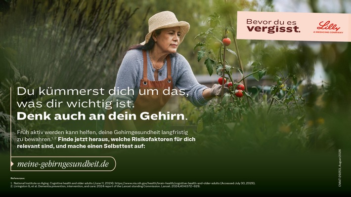 Gehirngesundheit aktiv gestalten / Lilly startet Aufklärungskampagne "Bevor du es vergisst"