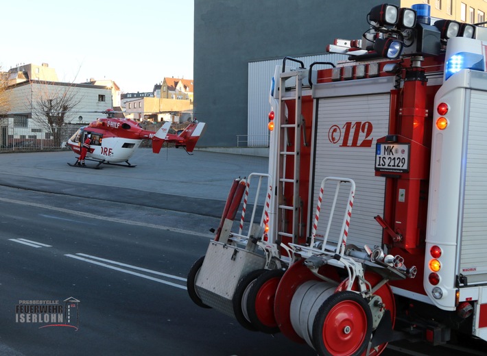 FW-MK: Erneuter Rettungshubschraubereinsatz in Iserlohn