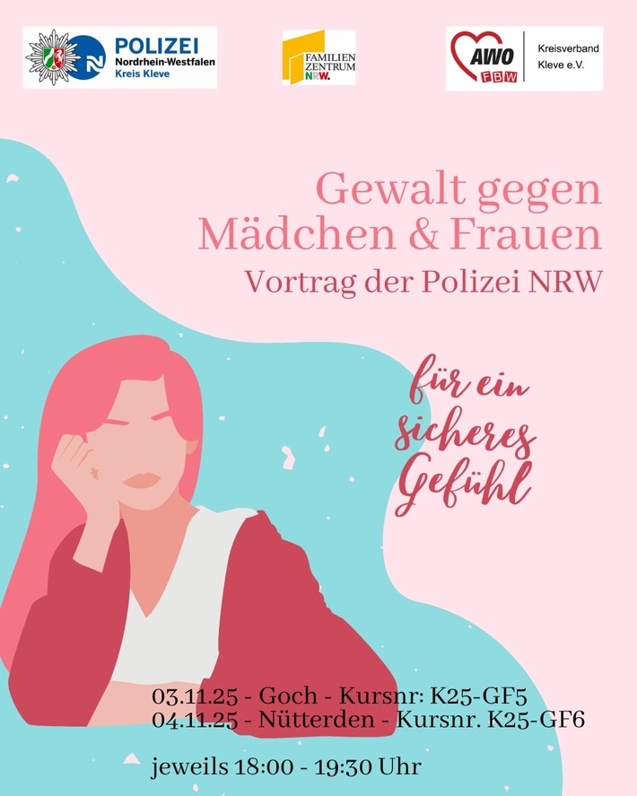 POL-KLE: Kreis Kleve - "Gewalt gegen Mädchen und Frauen": Präventionsangebote von AWO und Polizei