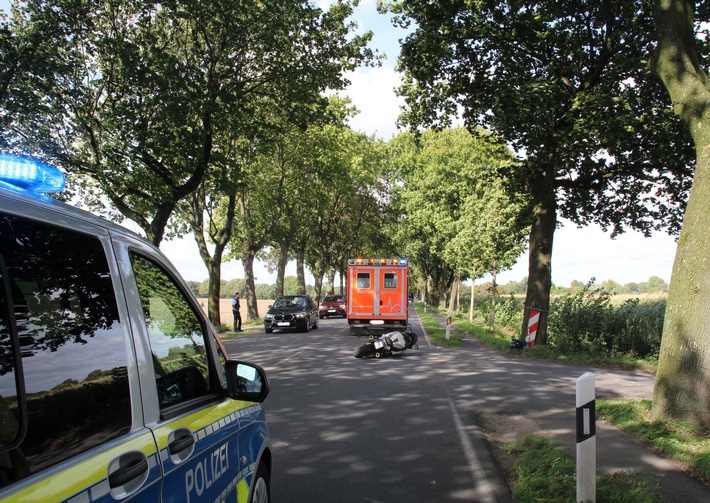 POL-GE: Unfall mit schwerverletztem Motorradfahrer in Resse