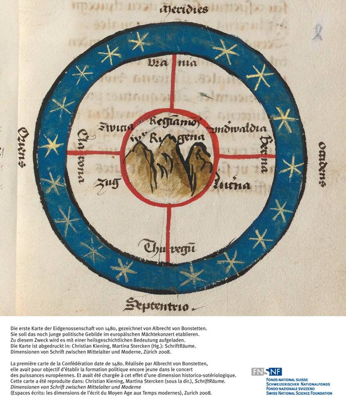SNF: Bild des Monats Juli 2009:  Die erste Karte der Eidgenossenschaft neu interpretiert
