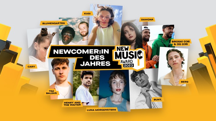 „NEW MUSIC AWARD“ 2023: Junge ARD-Programme präsentieren die besten Newcomer Deutschlands