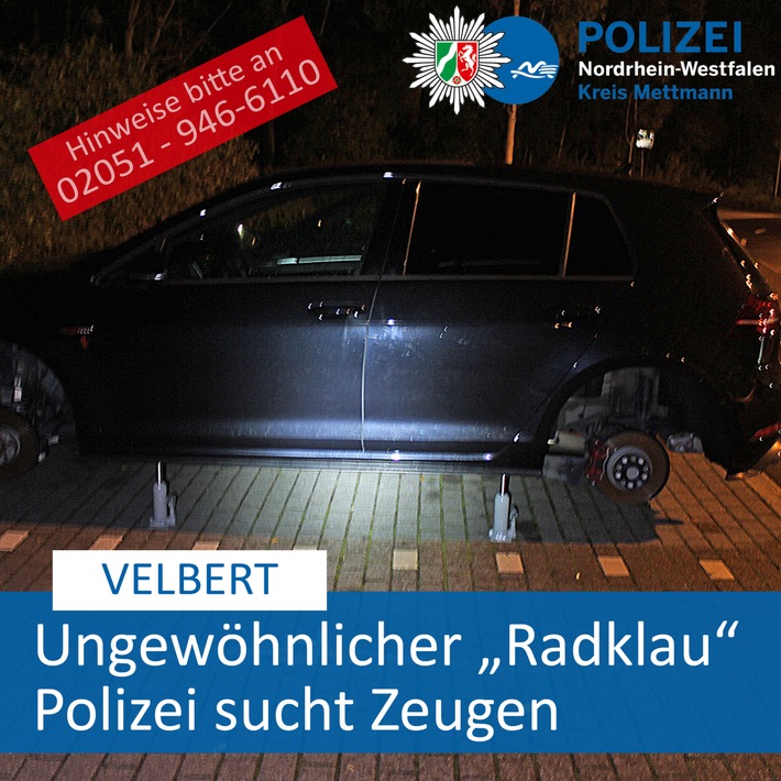 POL-ME: Ungewöhnlicher und dreister &quot;Radklau&quot; - Polizei sucht Zeugen ! - Velbert - 1909026