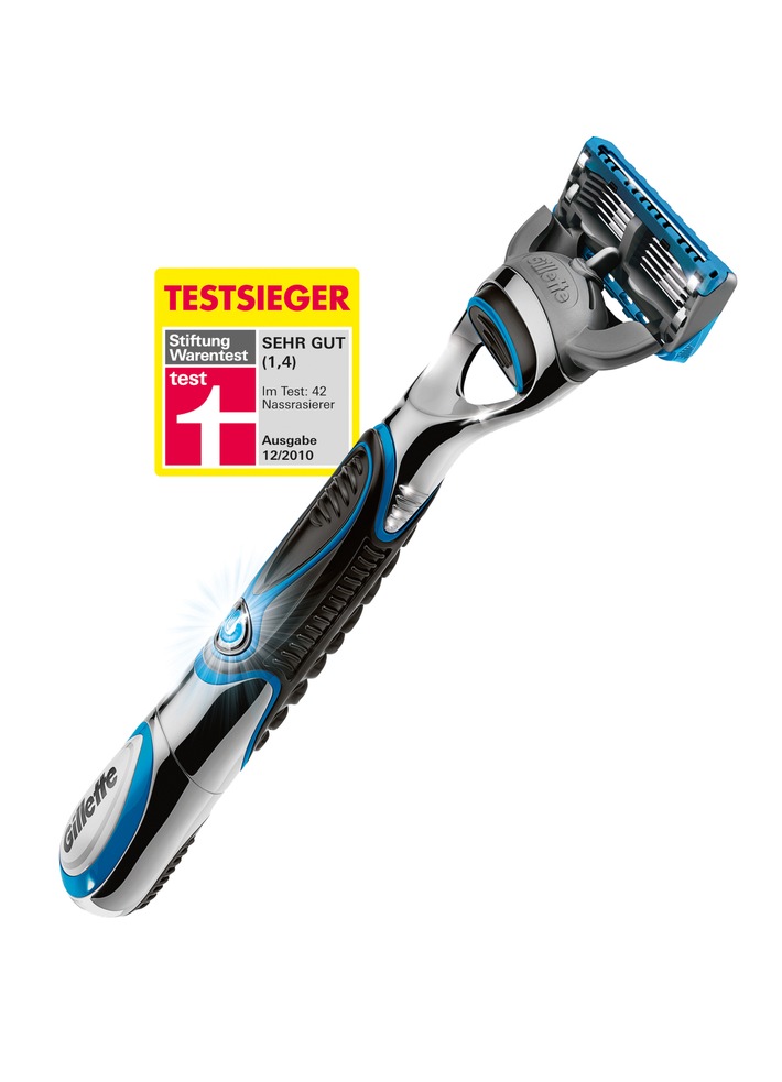 Erdrutschsieg für Gillette: Gillette hat die Besten für das Beste im Mann / Gillette Rasierer überzeugen Stiftung Warentest und belegen gleich die ersten 5 Plätze (mit Bild)