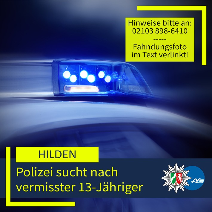 POL-ME: Polizei sucht nach vermisster 13-Jähriger und bittet um Mithilfe - 2603069