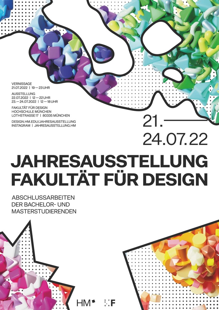 Presseeinladung: Jahresausstellung der Fakultät für Design der Hochschule München, 21.–24. Juli 2022