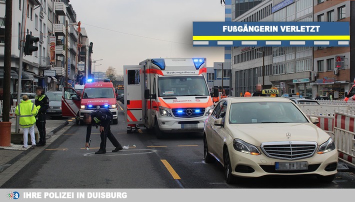 POL-DU: Dellviertel: Fußgängerin von Taxi erfasst