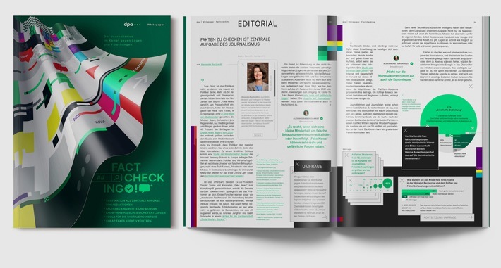 Neues dpa-Whitepaper "Factchecking" erschienen: Die Deutsche Presse-Agentur teilt ihr Wissen und hat ein neues Whitepaper veröffentlicht. Unter dem Titel "Factchecking - Der Journalismus im Kampf gegen Lügen und Fälschungen" geht es um das Thema Verifikation als eine der zentralen redaktionellen Aufgaben. / Weiterer Text über ots und www.presseportal.de/nr/8218 / Die Verwendung dieses Bildes ist für redaktionelle Zwecke unter Beachtung ggf. genannter Nutzungsbedingungen honorarfrei. Veröffentlichung bitte mit Bildrechte-Hinweis.