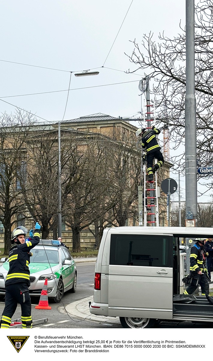 FW-M: Auto fällt Ampelmast (Maxvorstadt)