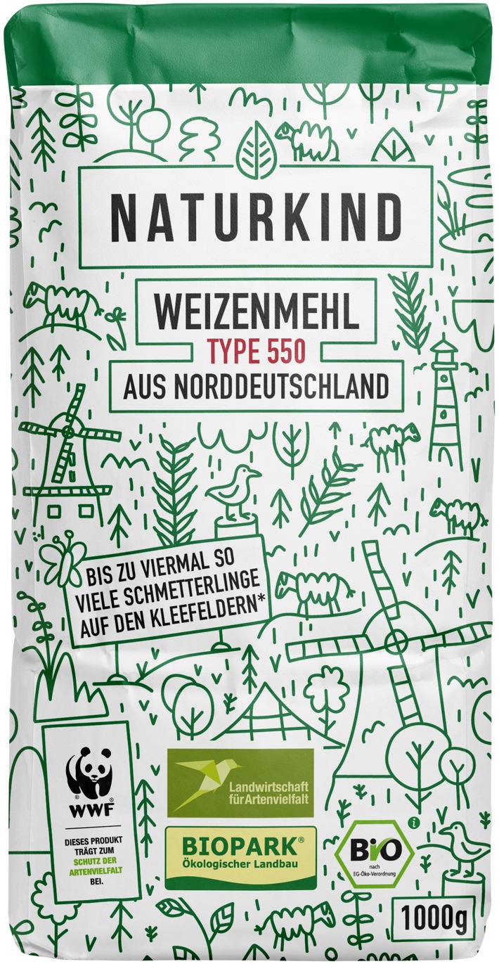 Neu & nachhaltig: Mit NATURKIND Weizenmehl im Regal unterstützt Netto das Programm „Landwirtschaft für Artenvielfalt“