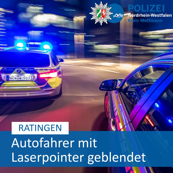 POL-ME: Verkehrsteilnehmer mit Laserpointer geblendet - Ratingen - 2001088
