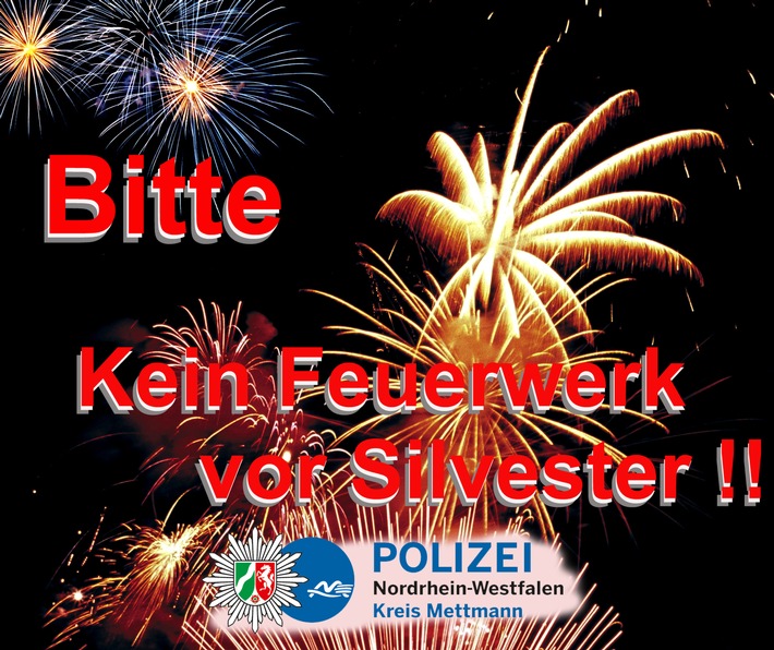 POL-ME: Sicherer Umgang mit Silvesterfeuerwerk - 1012138 - Kreis Mettmann