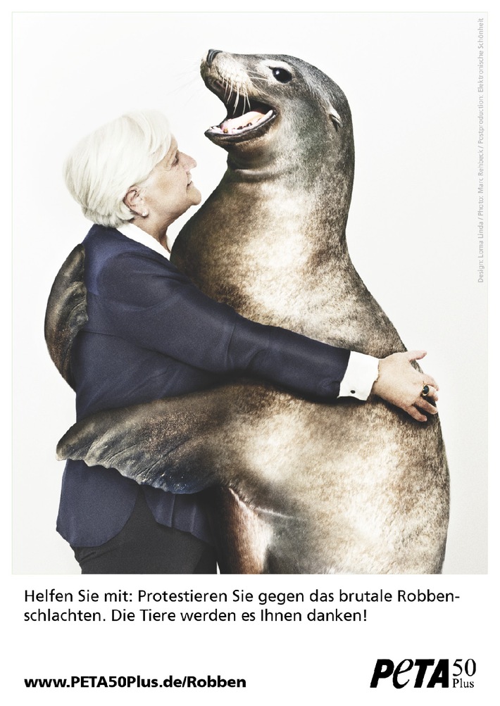 Tiere bedanken sich mit einer Umarmung: Online-Magazin PETA50plus.de präsentiert neue Motive
