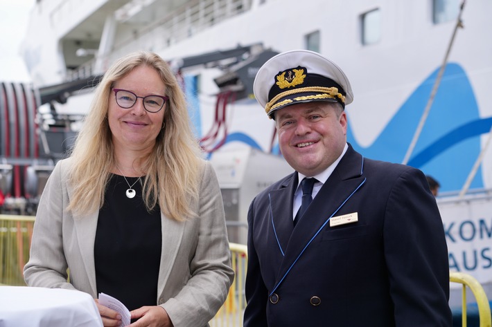 AIDA Cruises: Eröffnung der ersten Landstromanlage Dänemarks mit AIDAmar in Aarhus