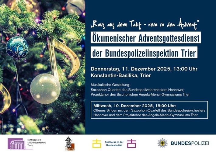 BPOL-TR: Ökumenischer Adventsgottesdienst der Bundespolizei Trier und der Bundespolizeiseelsorge