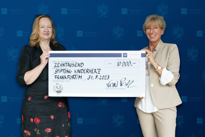 VON POLL IMMOBILIEN unterstützt die Stiftung KinderHerz mit 10.000 Euro