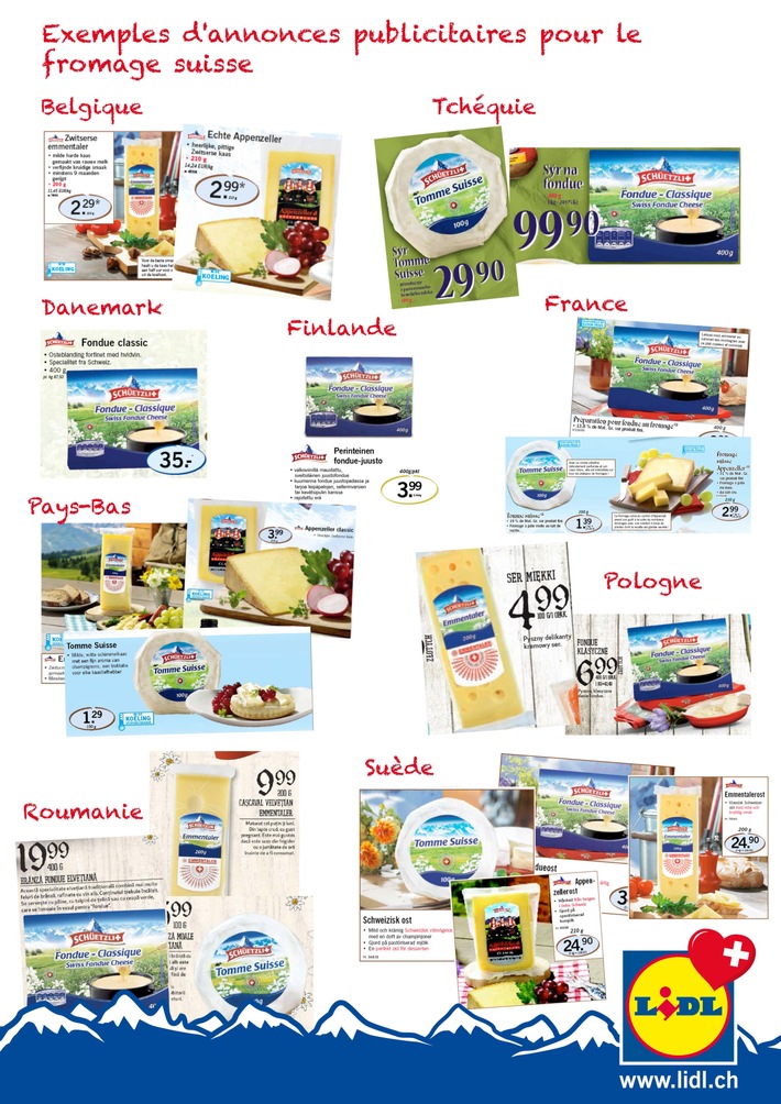 Lidl Schweiz a su augmenter massivement les exportations de fromage en comparaison à l