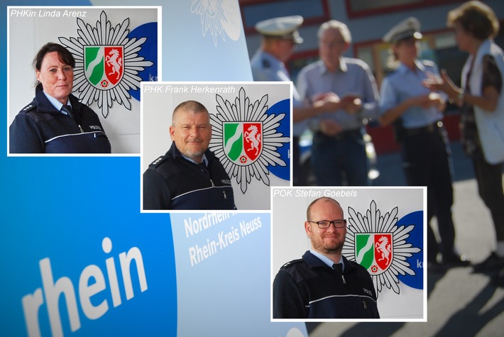 POL-NE: Beim Bezirksdienst der Polizei in Dormagen stellen sich vor: Linda Arenz, Frank Herkenrath und Stefan Goebels