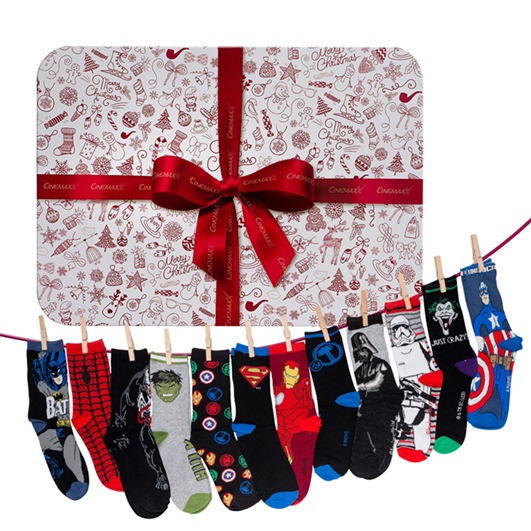 Von Advent bis Weihnachten: ein Geschenkefest für Filmfans  / FANtastischer Socken-Adventskalender inklusive Kinogutscheinen / Wieder da: Die beliebte CinemaxX Gutscheinbox als Weihnachtsedition