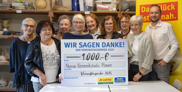 Sachsenlotto-Vereinstausender für das Narva Keramikstudio Plauen: Farben für die Kreativität