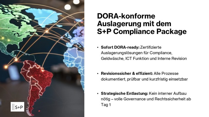 S+P Compliance Services / Weiterer Text über ots und www.presseportal.de/nr/179494 / Die Verwendung dieses Bildes für redaktionelle Zwecke ist unter Beachtung aller mitgeteilten Nutzungsbedingungen zulässig und dann auch honorarfrei. Veröffentlichung ausschließlich mit Bildrechte-Hinweis.