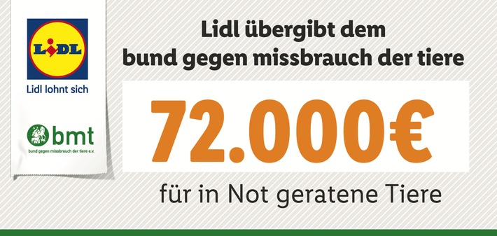 Erfolgreiche Lidl-Aktion: 72.000 Euro für den Bund gegen Missbrauch der Tiere / Lidl-Kunden unterstützten Tierschutzorganisation durch den Kauf von Adventskalendern für Haustiere