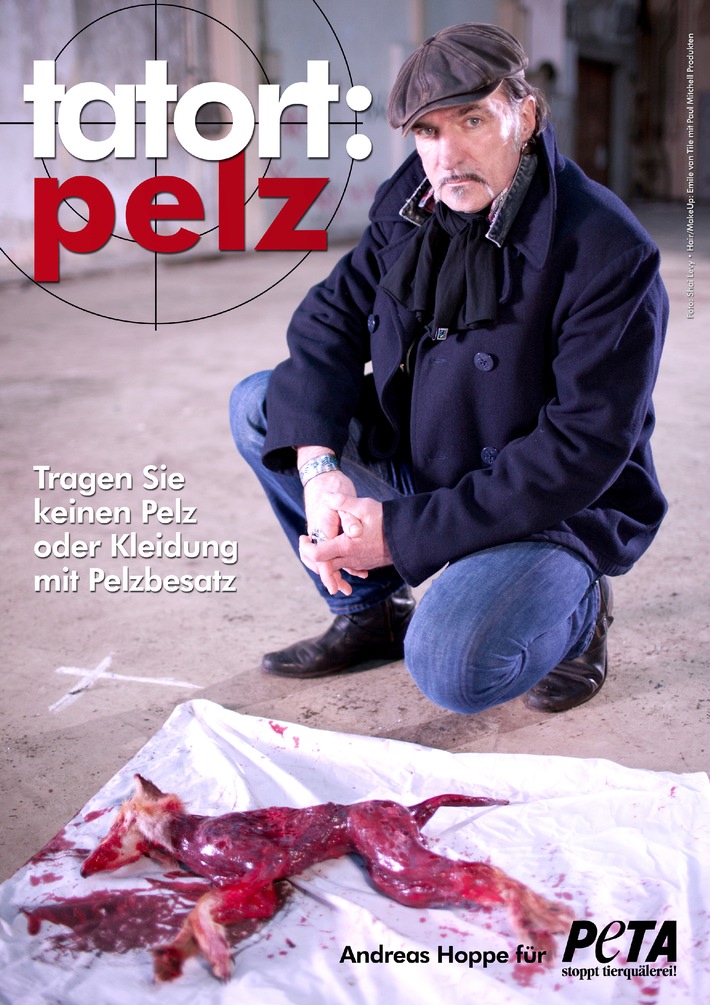 Tatort-Schauspieler Andreas Hoppe jagt Serienkiller im neuen PETA-Spot / &quot;Werden Sie nicht zum Komplizen&quot; (BILD)