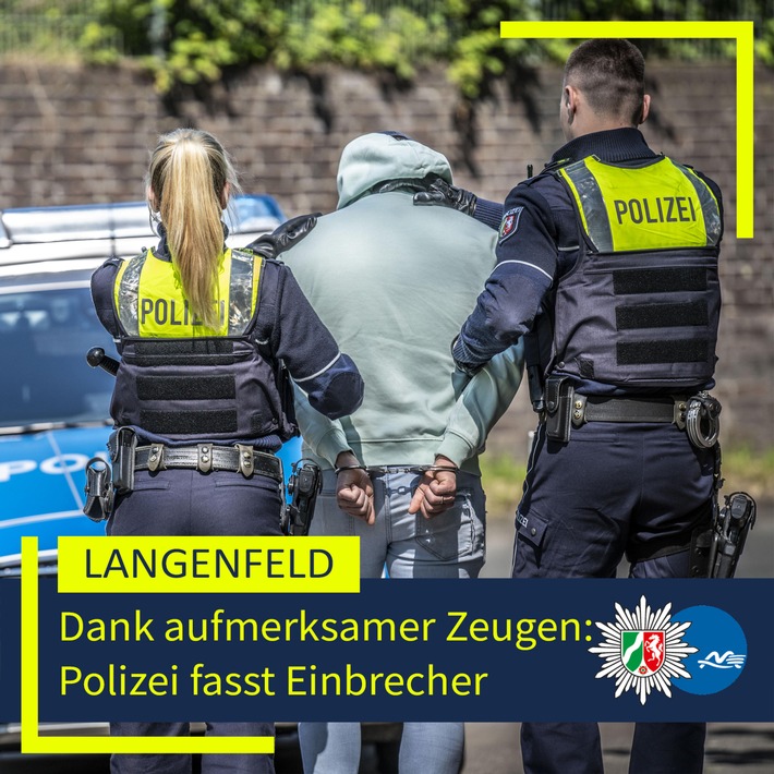 POL-ME: Dank aufmerksamer Zeugen: Polizei fasst Einbrecher - 2512025