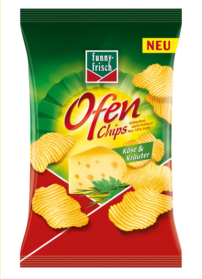 Knackig gebacken und frisch aus dem Ofen: funny-frisch Ofen Chips Käse & Kräuter