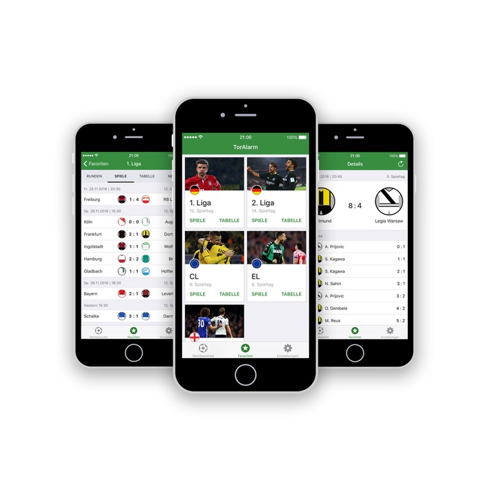 Schnell, schneller - TorAlarm: Deutschlands schnellste Fußball-App jetzt noch übersichtlicher, dynamischer und noch einfacher zu bedienen