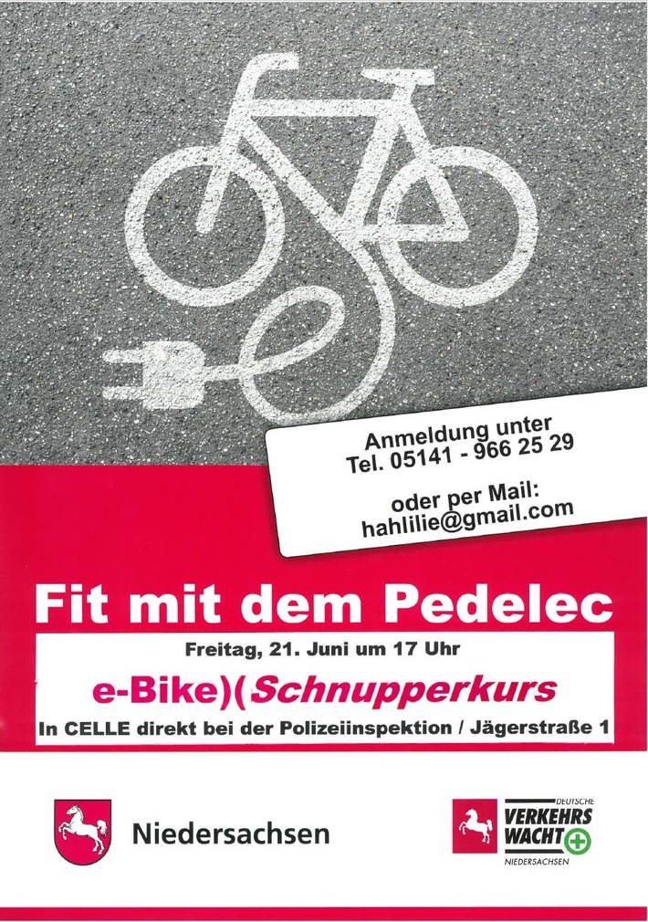 POL-CE: Celle - Fit mit dem Pedelec - Kostenloser E-Bike-Schnupperkurs bei der Polizei Celle