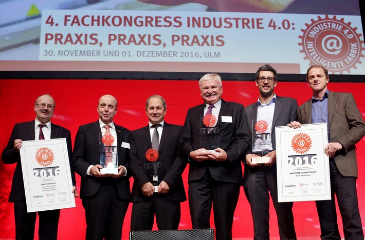 Industrie 4.0-Award 2016 in vier Kategorien vergeben / ABB Stotz-Kontakt, Klingelnberg Hückeswagen, Mangelberger Elektrotechnik und SEW Eurodrive ausgezeichnet