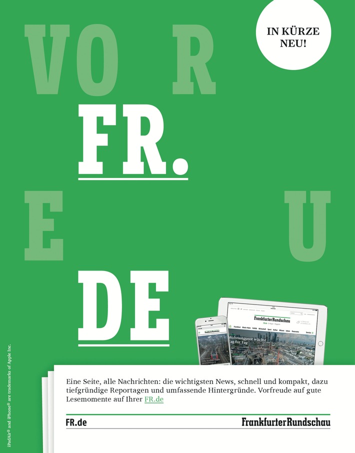 Frankfurter Rundschau relauncht Webauftritt / Künftig aufzufinden auf fr.de