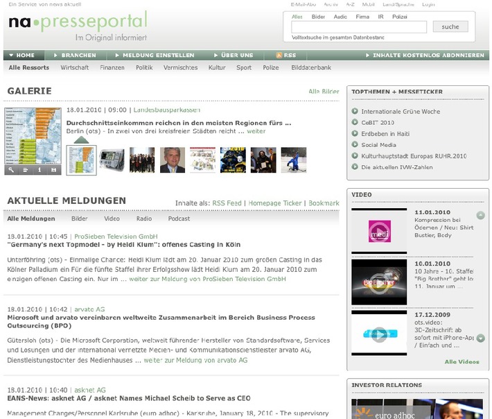 IVW-Zahlen 2009 bestätigen: Presseportal.de weiterhin auf Erfolgskurs