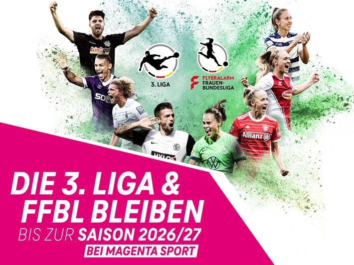 Doppelpack für MagentaSport: Telekom sichert sich Medienrechte der 3. Liga und der FLYERALARM Frauen-Bundesliga