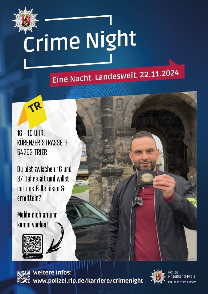 POL-PPTR: Landesweite Crime Night - auch in Trier