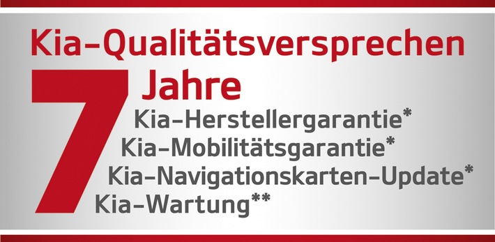 7-Jahre-Kia-Qualitätsversprechen um 7 Jahre Mobilitätsgarantie erweitert (BILD)