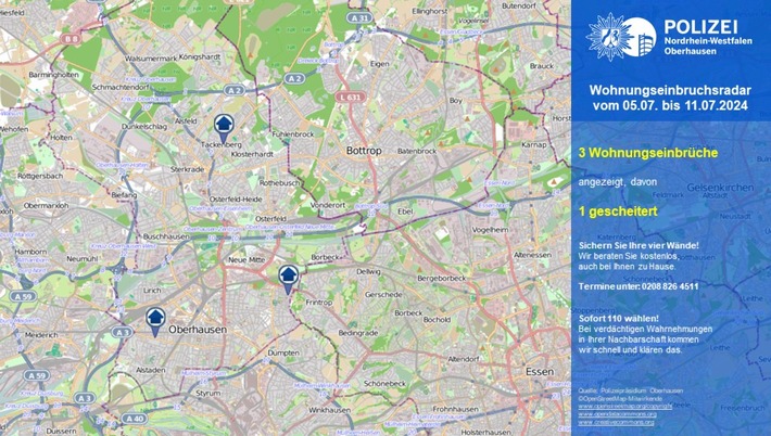 POL-OB: Wohnungseinbruchsradar in Oberhausen