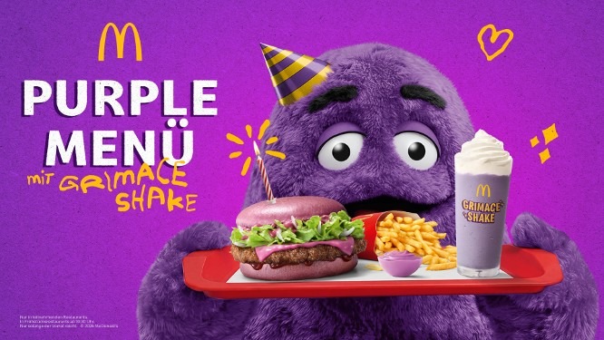 Alles auf lila: Grimace sorgt für Geburtstagsstimmung bei McDonald