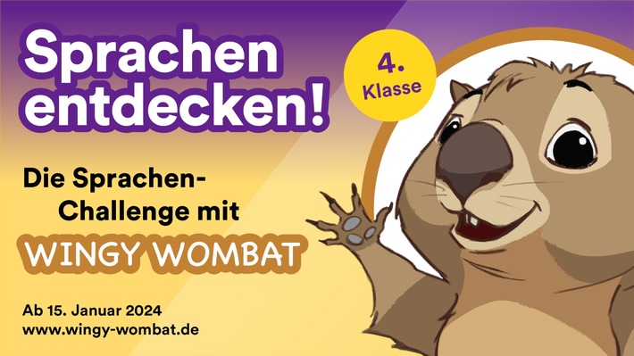 Wingy Wombat: Sprachen-Challenge für Viertklässler startet