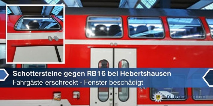 Bundespolizeidirektion München: Schreck in der Regionalbahn / Jugendliche Steinwerfer beschädigen Zugfenster