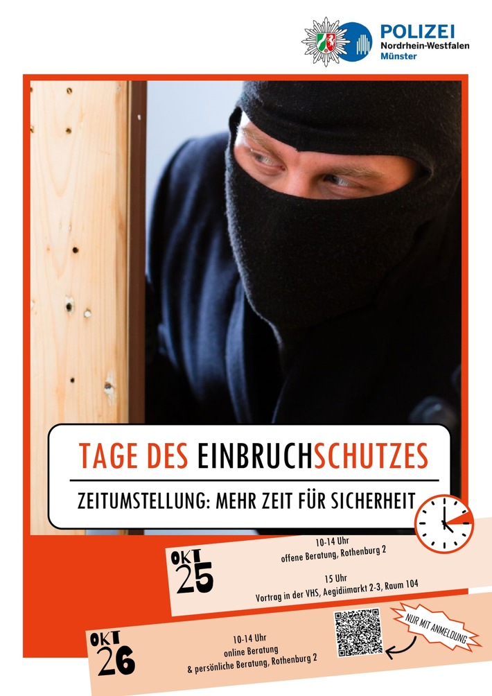POL-MS: Landesweite Aktionstage zum Thema Einbruchschutz - "Riegel vor"