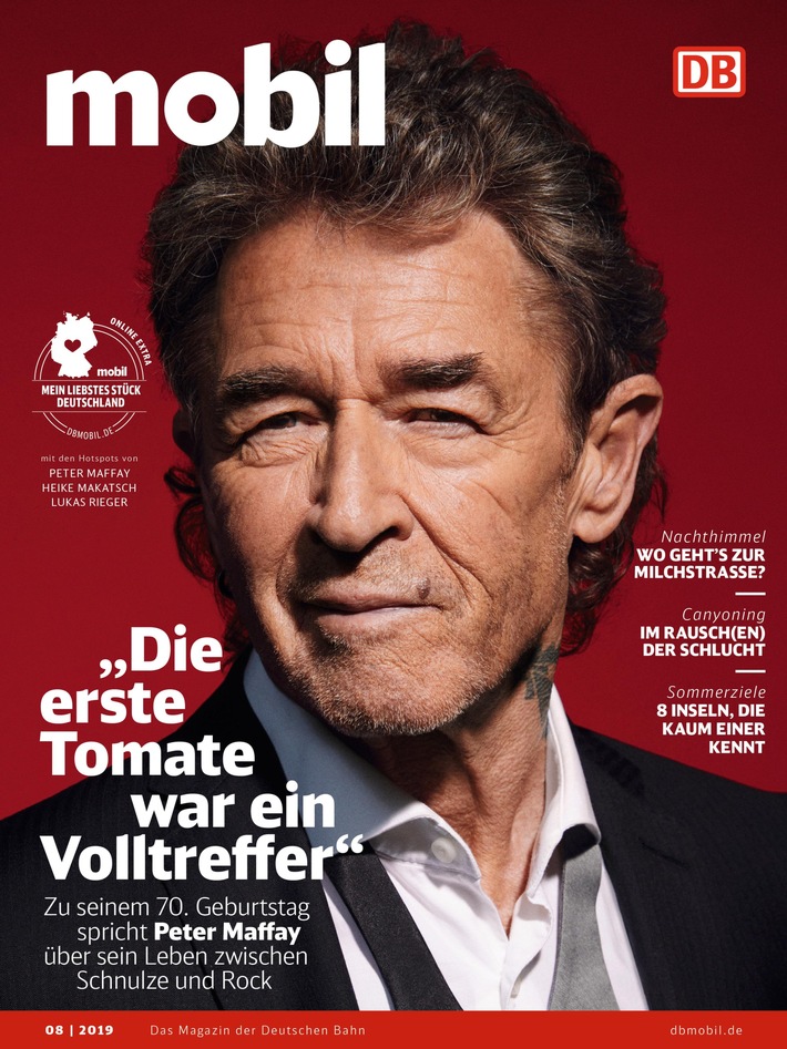 "Die erste Tomate war ein Volltreffer": Im Titelinterview mit DB MOBIL spricht Peter Maffay über Höhepunkte und Tiefschläge in seinem Leben zwischen Schnulze und Rock